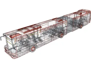 Volvo Bus Double 3D Model preview