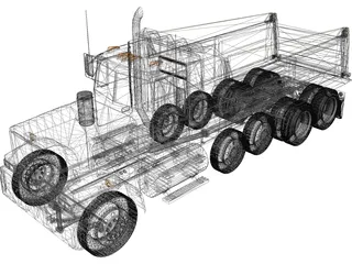 Western Star 5-axles Dump Truck 3D Model preview