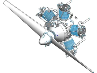 Motor Radial Engine 3D Model preview