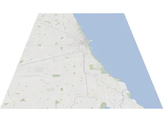 Chicago City Map 3D Model preview