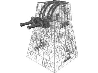 Star Wars Death Star Trench Turbo Laser Cannon Turret 3D Model preview