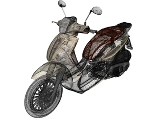 Piaggio Beverly Tourer 200cc Scooter 3D Model preview