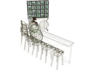 Wine Bar 3D Model preview