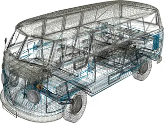 Volkswagen Camper Van 3D Model preview