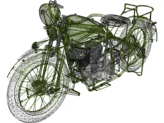 Sokol 1000 Motorbike 3D Model preview