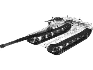 T-102 Russian Heavy Tank 3D Model preview