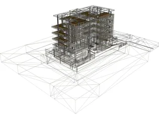 Apartment Building 3D Model preview