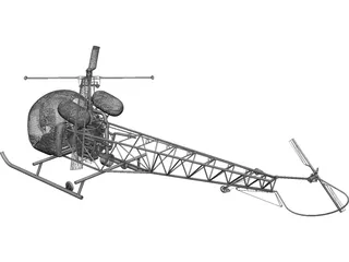 Bell 47 3D Model preview