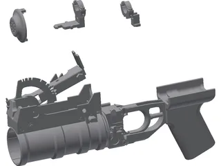 Airsoft GP-30 Grenade Launcher 3D Model preview