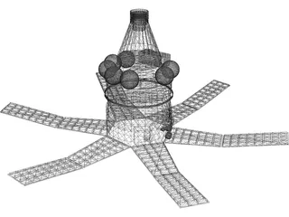 Military Satellite Flash 1T 3D Model preview