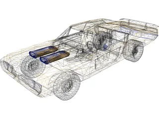 Dodge Super Bee (1970) 3D Model preview