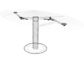 Oval Glass Table 3D Model preview
