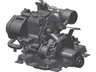 Yanmar 2cyl Engine 3D Model preview