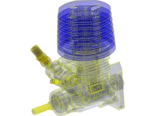 RC Model Car Engine .15cc 2-Stroke 3D Model preview