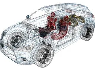 Mitsubishi Outlander 2011 [Tuned] 3D Model preview