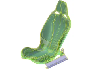 Carbon Fiber Seat with Rails 3D Model preview