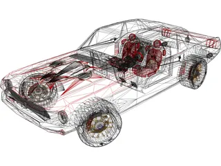 Ford Mustang (1967) [Tuned] 3D Model preview