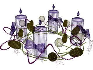 Christmas Candles 3D Model preview