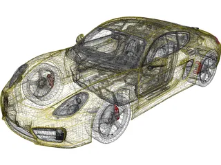 Porsche Cayman S (2013) 3D Model preview