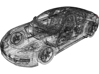 Porsche Panamera Turbo S (2012) 3D Model preview