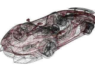 Lamborghini Aventador J 3D Model preview