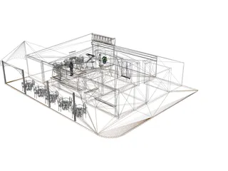 Cafeteria 3D Model preview