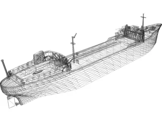 Tanker Ship 3D Model preview