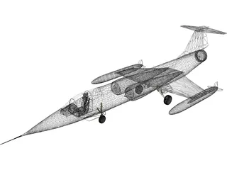 Lockheed F-104 Starfighter Jet Airplane 3D Model preview