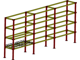 Pallet Rack Heavy Duty 3D Model preview