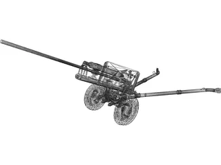 ZiS-2 57mm Anti-Tank Gun M1943 3D Model preview
