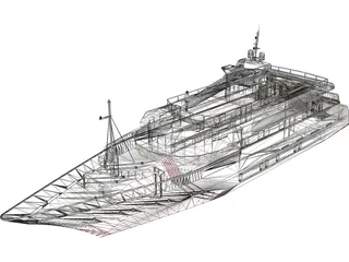 Yacht 3D Model preview