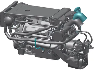 Yanmar Marine Engine Diesel 8LV 320HP 3D Model preview
