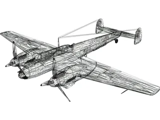 Messerschmitt BF-110 Winter Camo 3D Model preview