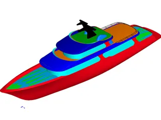 Super Yacht 155feet 3D Model preview