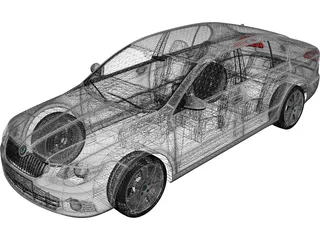 Skoda Superb (2009) 3D Model preview