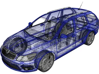 Skoda Octavia RS Combi (2010) 3D Model preview
