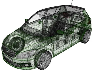 Skoda Fabia RS (2010) 3D Model preview
