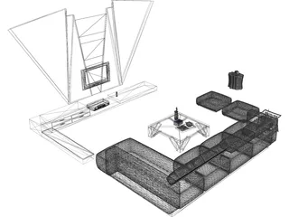 Living Room 3D Model preview