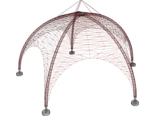 Tent 5 Legs 3D Model preview