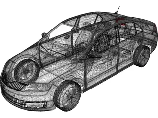Skoda Rapid (2013) 3D Model preview