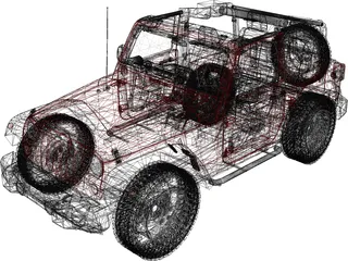 Jeep Wrangler Rubicon (2007) 3D Model preview