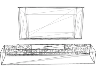 TV Wall 3D Model preview