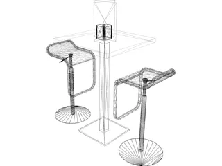 Barstool with Table 3D Model preview