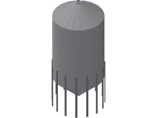 Hopper Tank 15 Foot 8 Ring 3D Model preview