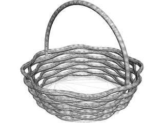 Basket with Handle 3D Model preview