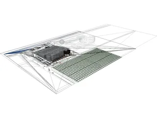 Factory Building 3D Model preview