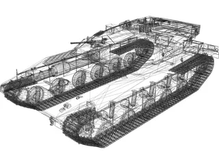 Merkava Tank 3D Model preview