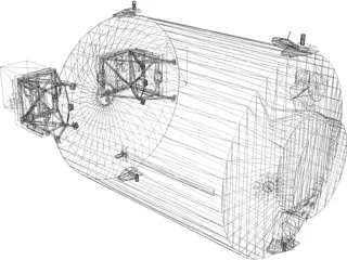 ISS Columbus module 3D Model preview