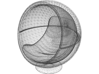 Egg Chair 3D Model preview