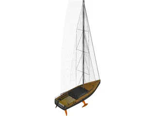 Sail Boat 3D Model preview